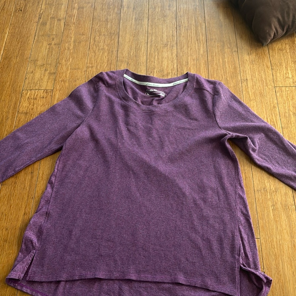 This is an Eddie Bauer women’s large purple long sleeve shirt